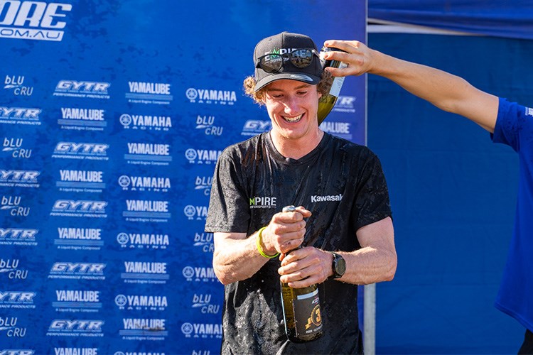 Empire Motorsport Rider, Will Price #50, celebrating the podium finish (Photo credit: Foremost Media)